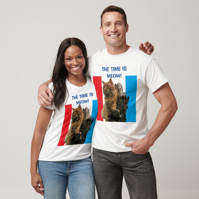 T-shirts Chegou a hora de Meow Pumpkin para Presidente (Unissex)