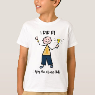 T-shirts Chemo Bell - fita do ouro do cancer da infância