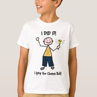 T-shirts Chemo Bell - fita do ouro do cancer da infância