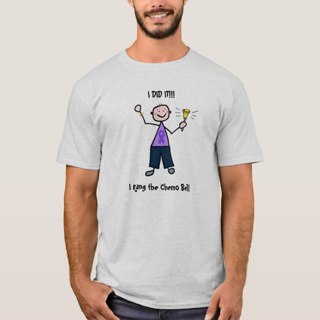 T-shirts Chemo Bell - homem violeta do linfoma da fita (Frente)