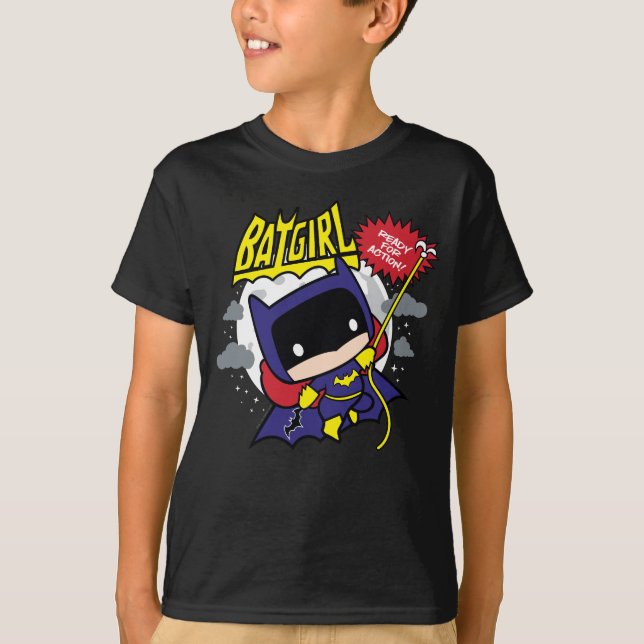 T-shirts Chibi Batgirl Pronto Para Ação (Frente)