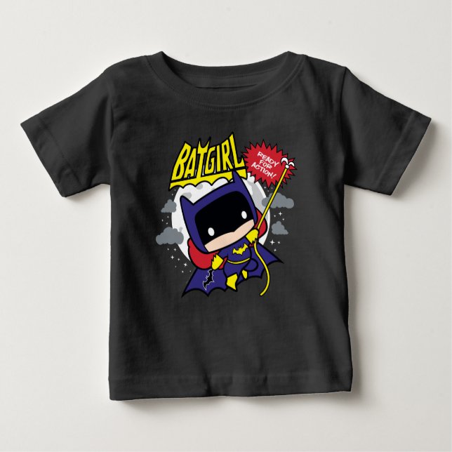 T-shirts Chibi Batgirl Pronto Para Ação (Frente)