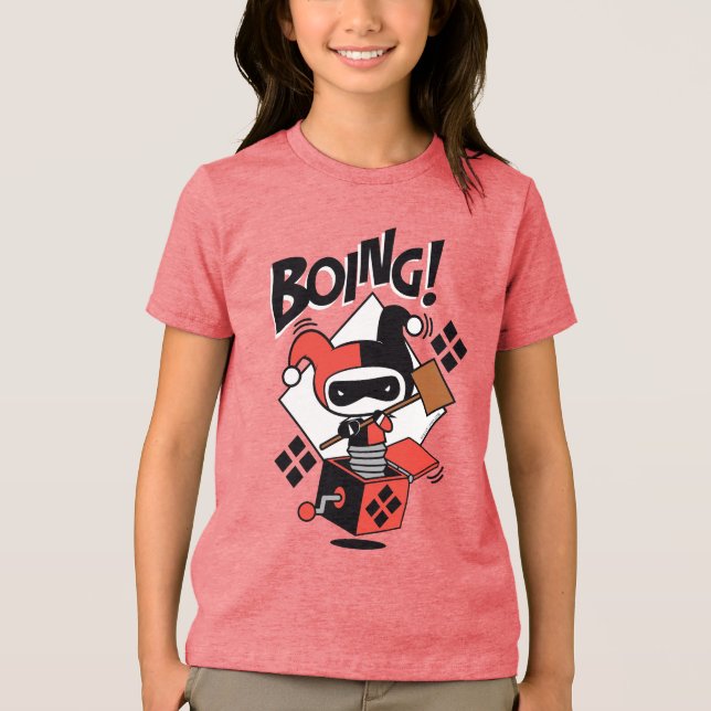 T-shirts Chibi Harley-Quinn-In-A-Box Com Martelo (Frente)