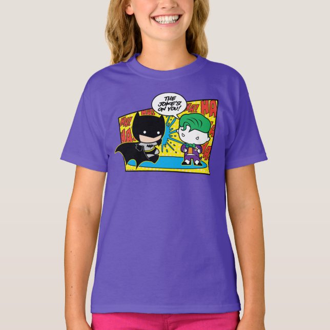 T-shirts Chibi Joker Pranking Chibi Batman (Frente)