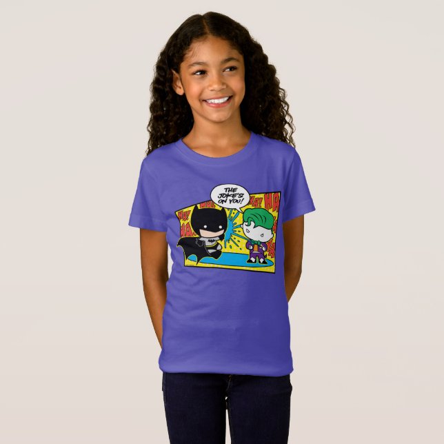 T-shirts Chibi Joker Pranking Chibi Batman (Frente Completa)