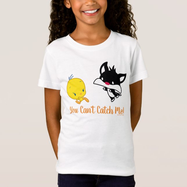 T-shirts Chibi SYLVESTER™ perseguindo TWEETY™ (Frente)