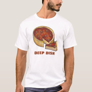 T-shirts Chicago Deep Dish Pepperoni Pizza Foodie Slice