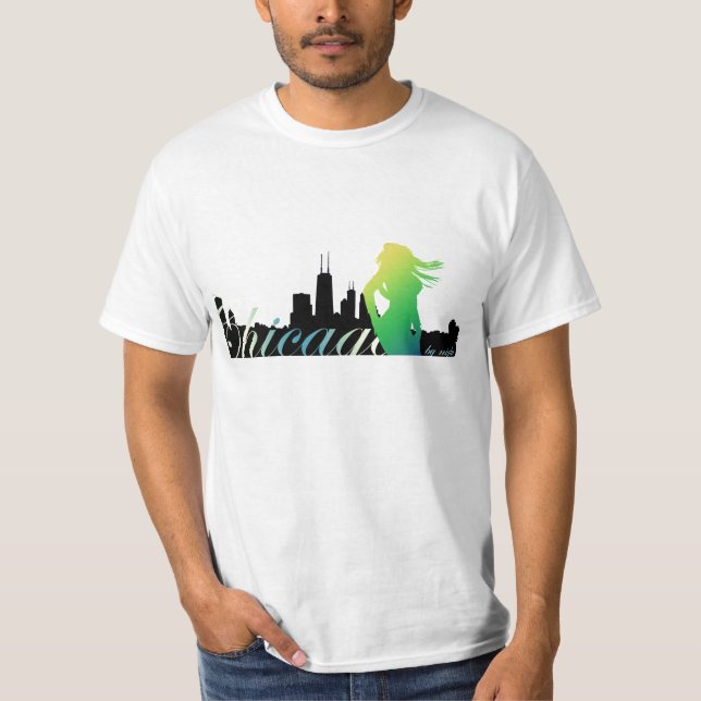 T-shirts Chicago em a noite (Frente)