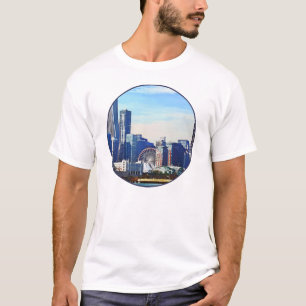 T-shirts Chicago IL - Paisagem de Chicago e Navy Pier