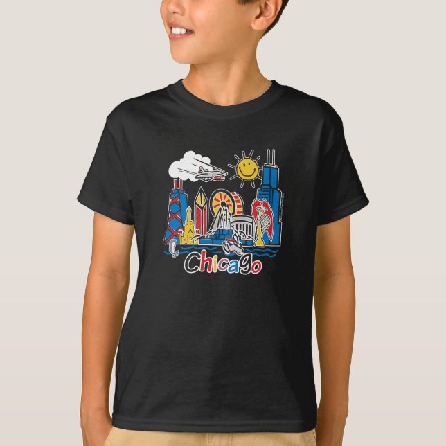 T-shirts Chicago Kids Dark (Frente)