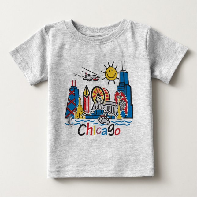 T-shirts Chicago Kids Skyline (Frente)