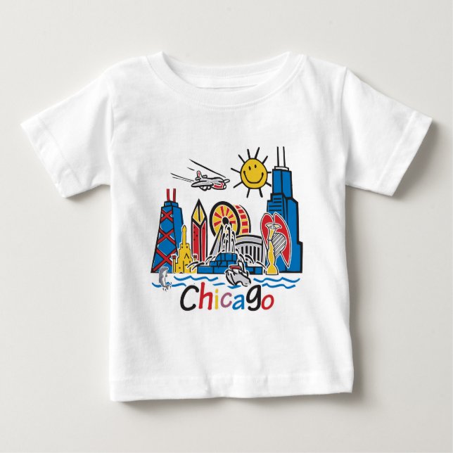 T-shirts Chicago Kids Skyline (Frente)