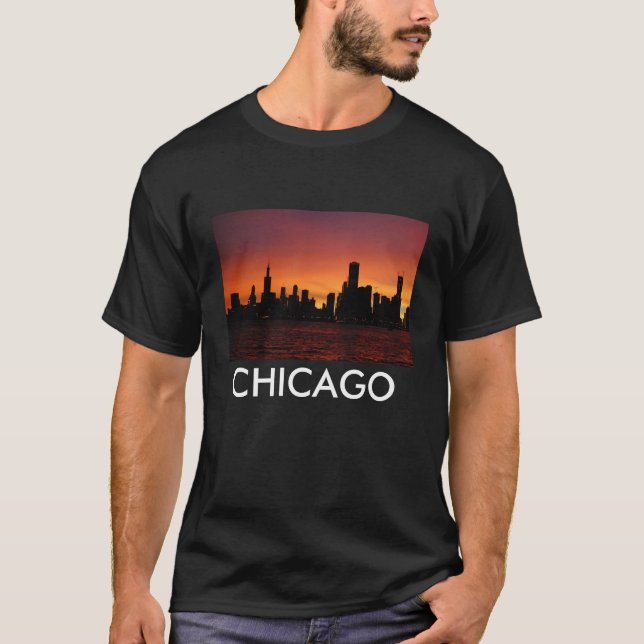 T-shirts Chicago Skyline2 (Frente)