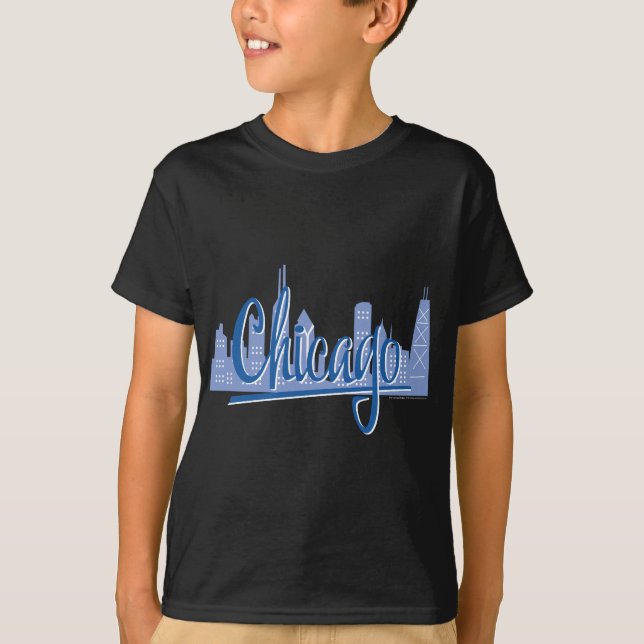 T-shirts Chicago Windy City Skyline (Frente)