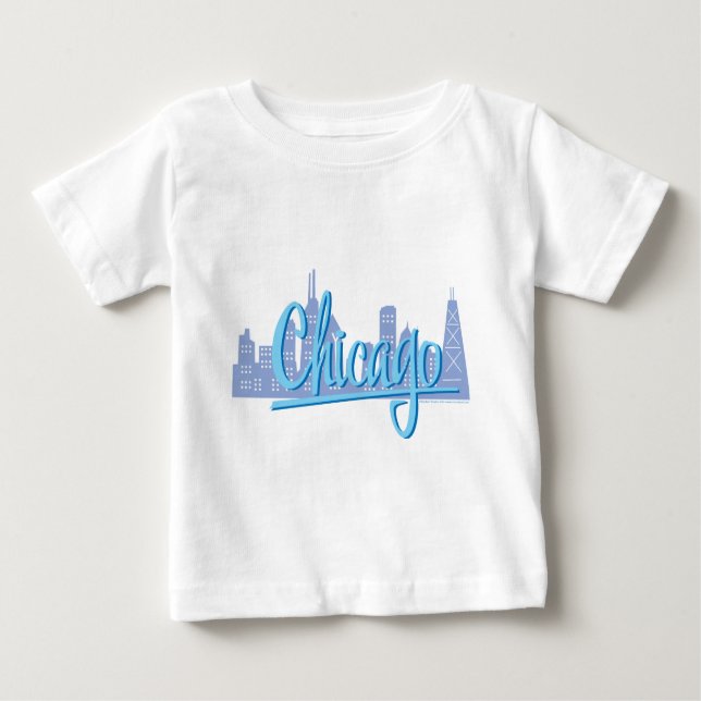 T-shirts Chicago Windy City Skyline (Frente)