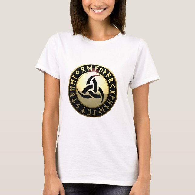 T-shirts Chifre triplo de Odin (Frente)