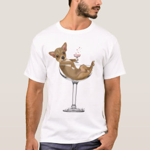 T-shirts Chihuahua em Copktail Glass