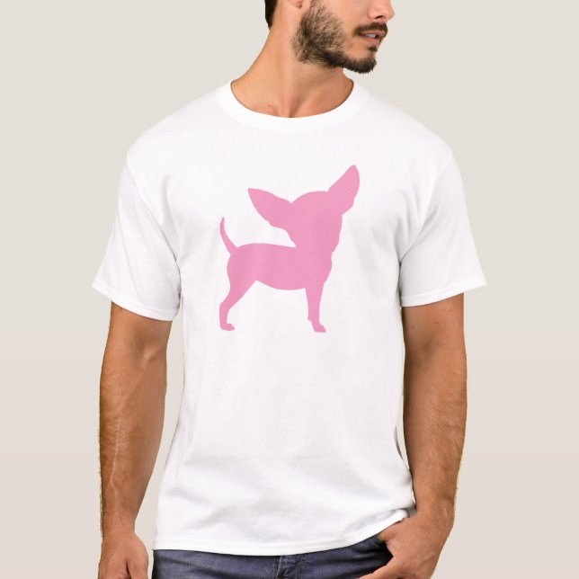 T-shirts Chihuahua engraçada cor-de-rosa (Frente)