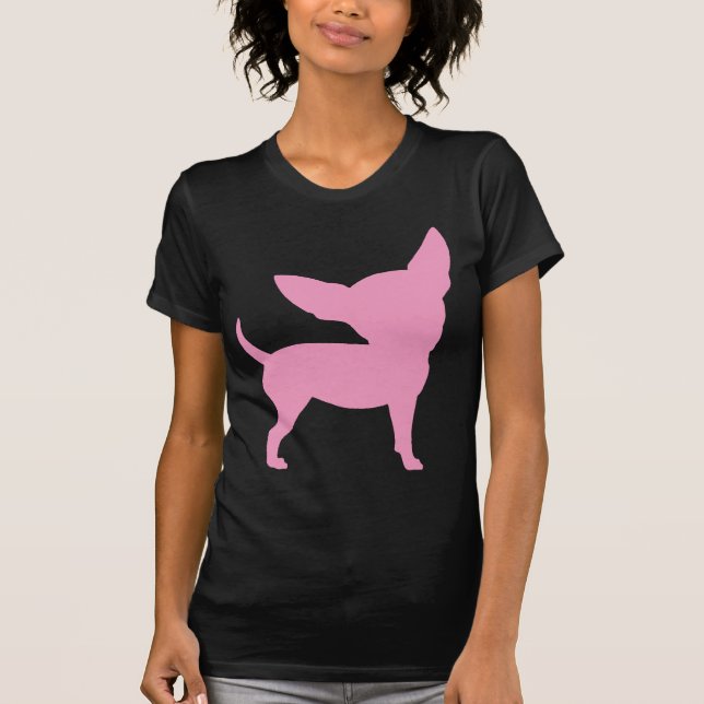 T-shirts Chihuahua engraçada cor-de-rosa (Frente)