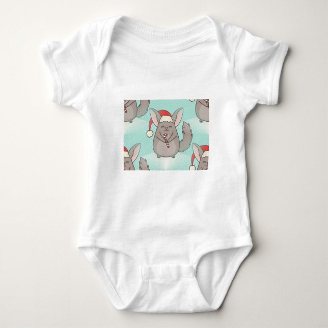 T-shirts chinchillas de natal (Frente)