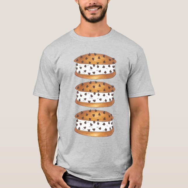 T-shirts Chipwich Chocolate Chip Cookie Sorvete Sandwich (Frente)