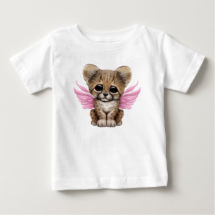 T-shirts Chita bonito Cub com as asas feericamente no rosa