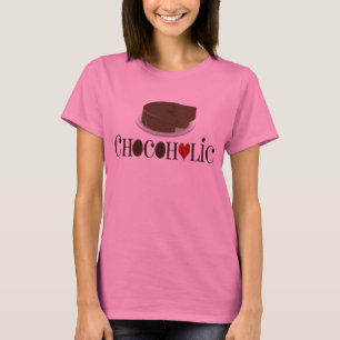 T-shirts Chocoholic, Brown escuro e design engraçado do