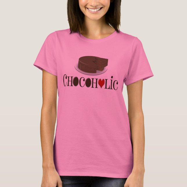 T-shirts Chocoholic, Brown escuro e design engraçado do (Frente)