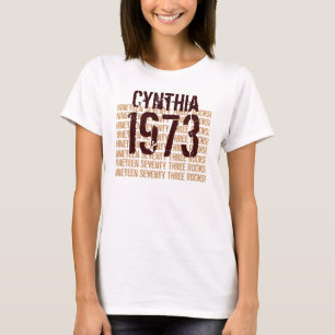 T-shirts Chocolate 1973 de Tan do aniversário de 40 anos d