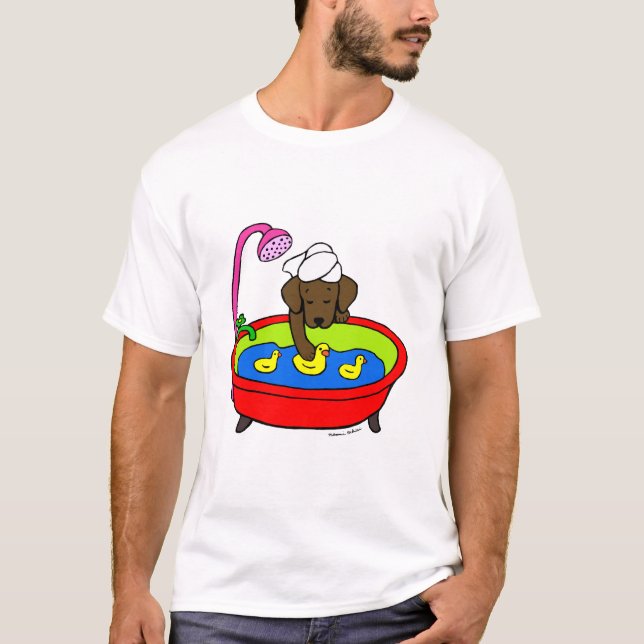 T-shirts Chocolate Labrador & desenhos animados dos patos (Frente)