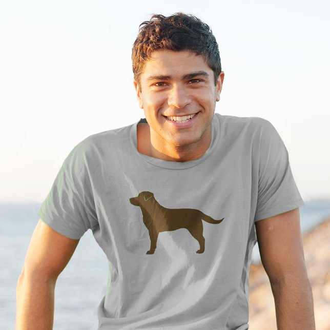 T-shirts Chocolate Labrador Retriever Brown Lab Silhouter (Criador carregado)