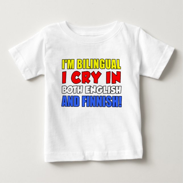 T-shirts Choro Bilíngue Em Finlandês (Frente)