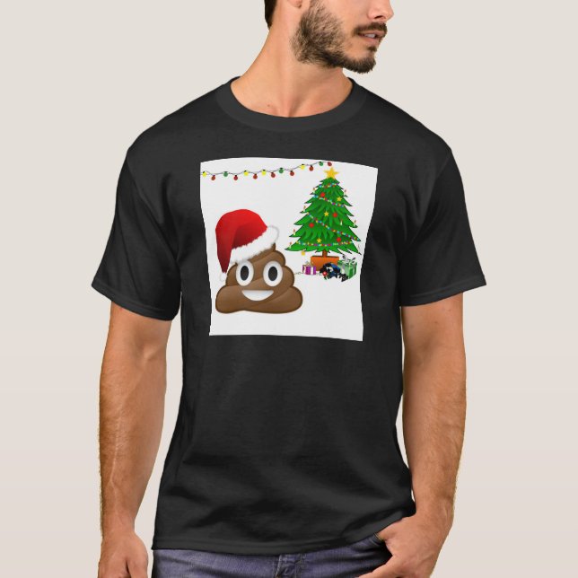 T-shirts christmas poo emoji (Frente)