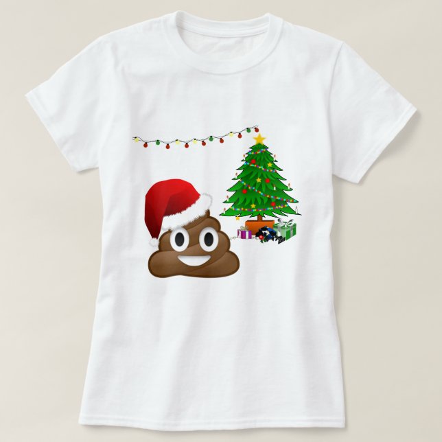 T-shirts christmas poo emoji (Frente do Design)