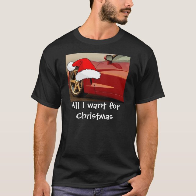 T-shirts Christmas Red Corvette (Frente)