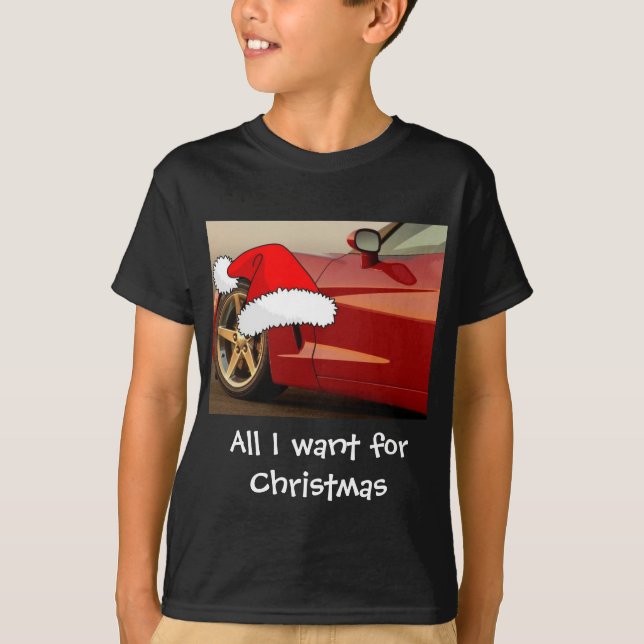T-shirts Christmas Red Corvette (Frente)