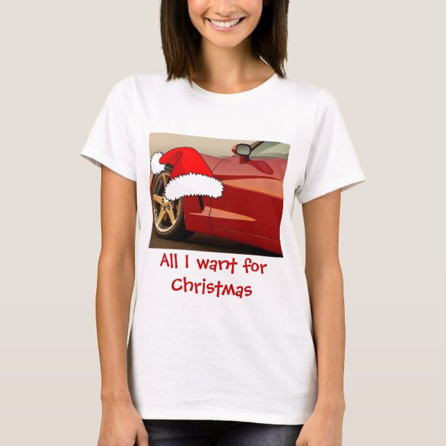 T-shirts Christmas Red Corvette (Frente)