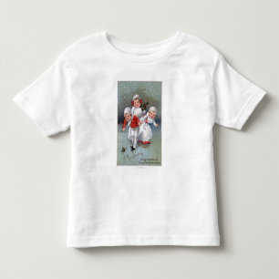 T-shirts ChristmasLittle alegre caçoa o patinagem no gelo