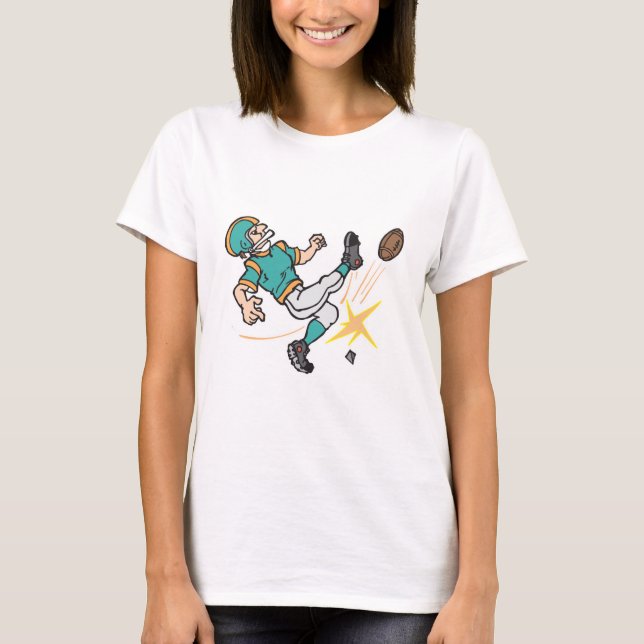 T-shirts chutando jogador de futebol (Frente)