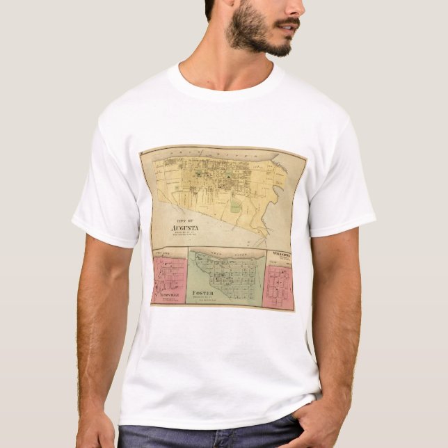 T-shirts Cidade de Augusta com Tietzville, adoptiva (Frente)