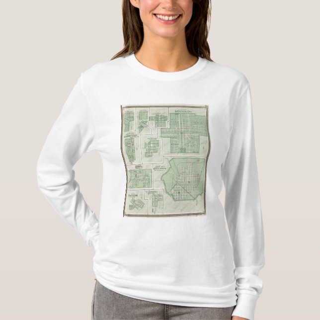 T-shirts Cidade de Columbo, Bartholomew Co com Greensburg (Frente)