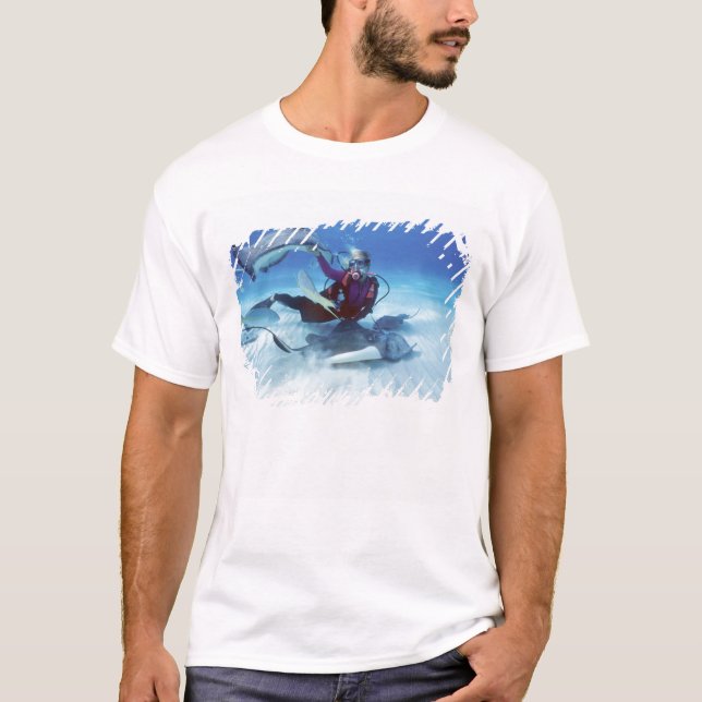 T-shirts Cidade Stingray, Grand Cayman, Ilhas Cayman, (Frente)