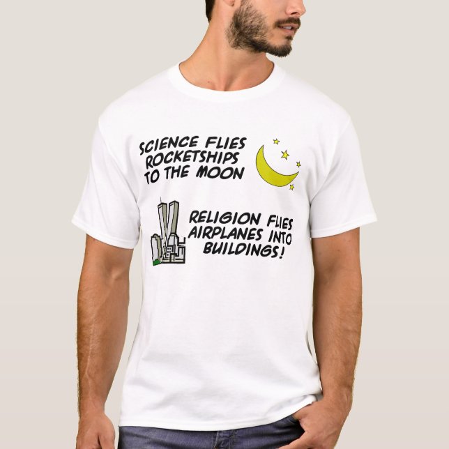 T-shirts Ciência contra a religião (Frente)