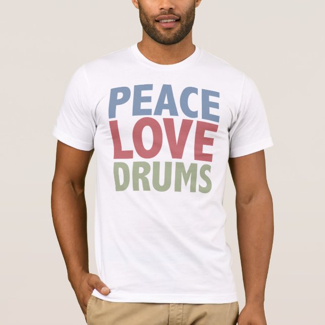 T-shirts Cilindros do amor da paz (Frente)
