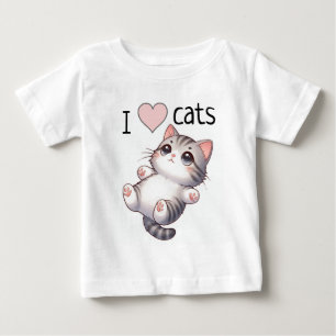 T-shirts Cinza Bonita por Gato