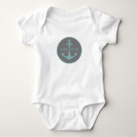 Cinza Chevron + Blue Anchor Romper