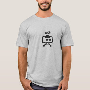 T-shirts Cinza de Cosmicity Logobot afligido