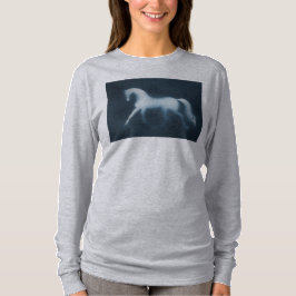 T-shirts Cinzas de Shilhouette do cavalo fora da camisola