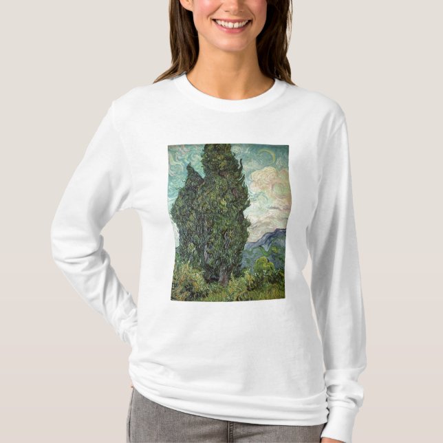 T-shirts Ciprestes de Vincent van Gogh |, 1889 (Frente)