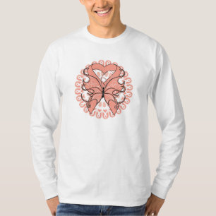 T-shirts Círculo da borboleta do cancer Endometrial das
